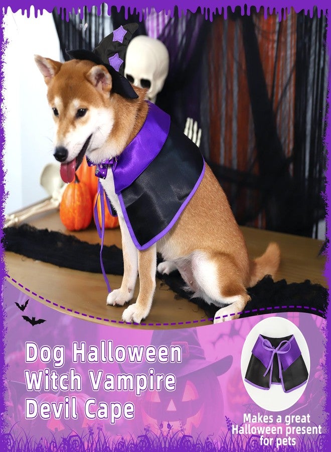 Bolake Witch Dog Halloween Costumes Funny Devil Vampire Dog Costumes Cape Hat for Medium Dogs Halloween Party Cosplay Costume for Medium Small Dogs Pets Cats - Image 4